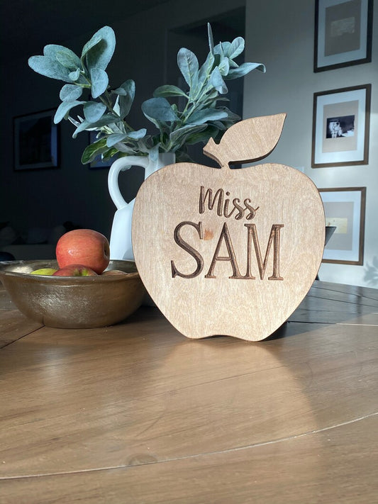 Custom Teacher Apple Sign